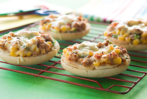 Tuna and Corn Muffin Pizzas