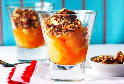 Warm Fruits with Oat and Macadamia Granola