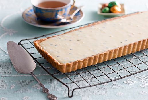 White Choc and Passionfruit Easter Feast Tart